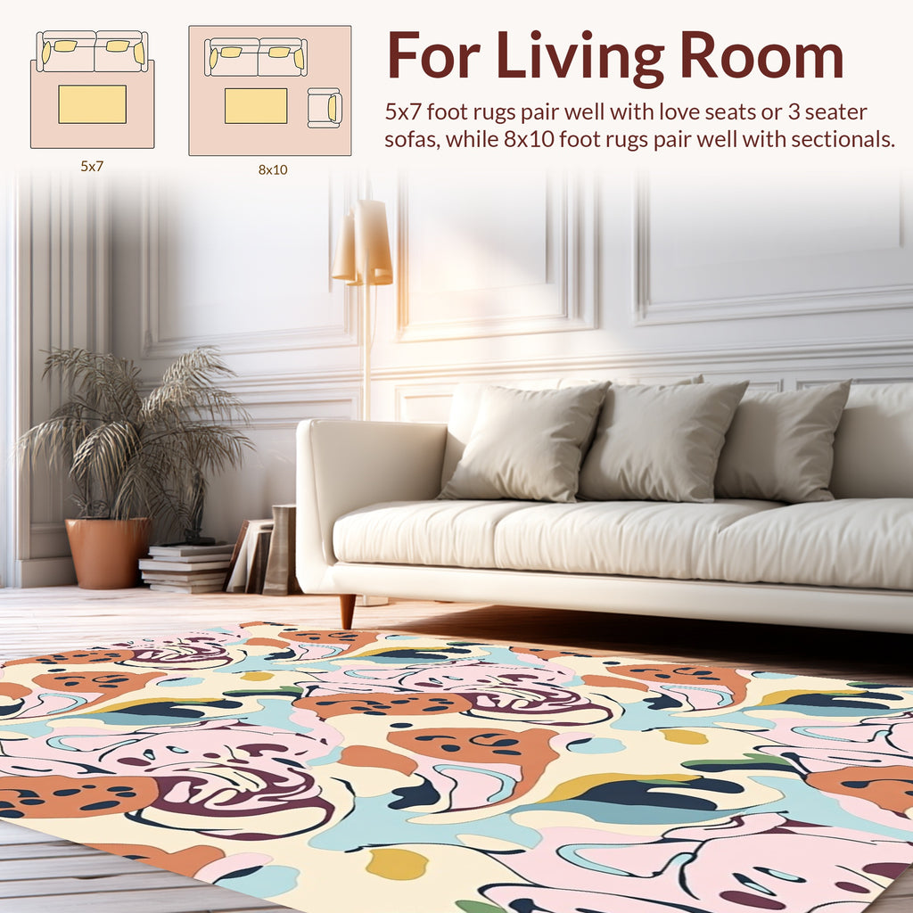 Abstract Organic Shapes Pattern Rug