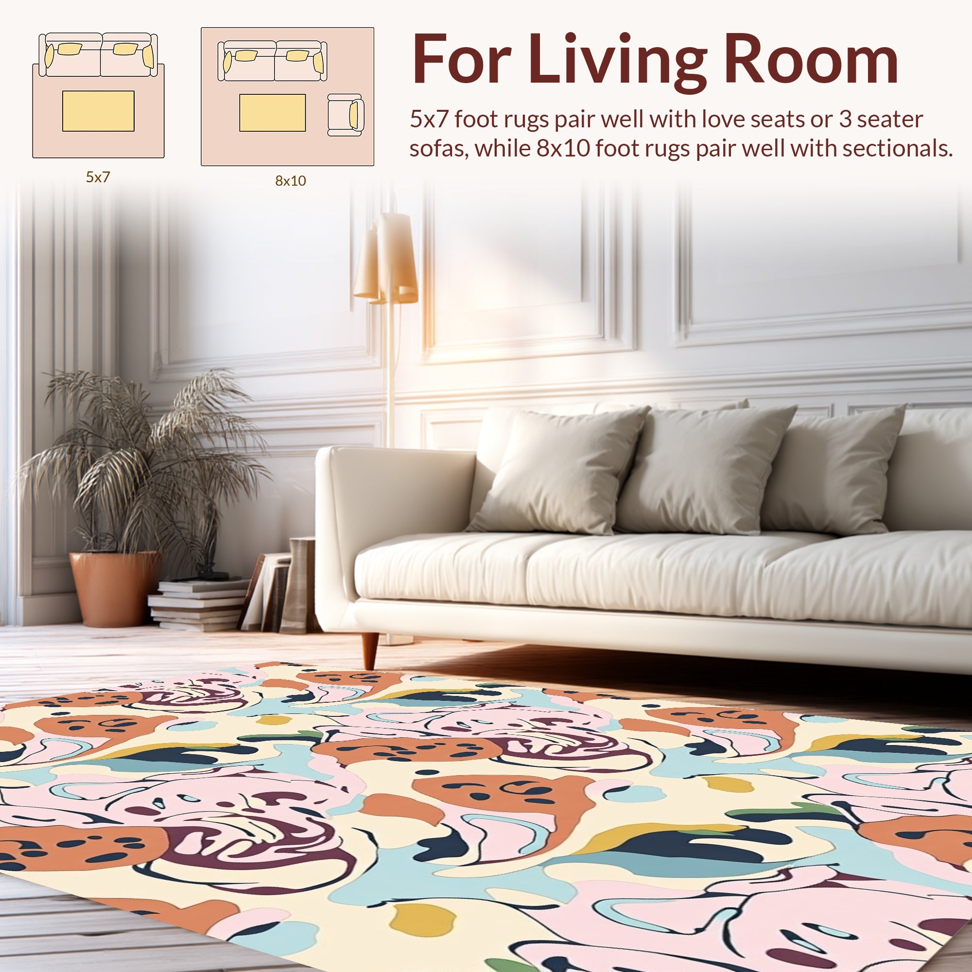 Abstract Organic Shapes Pattern Rug