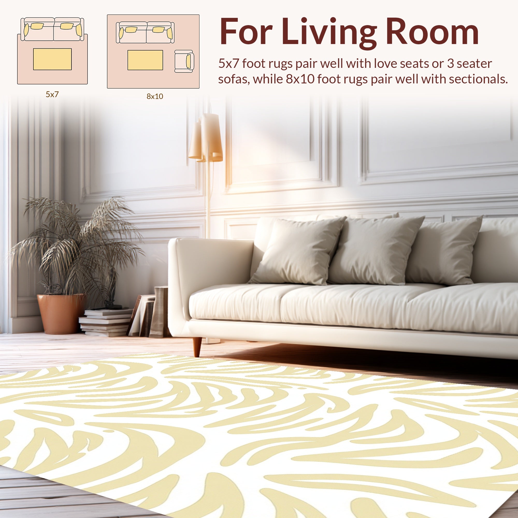 Abstract Brushstroke Banana Pattern Rug