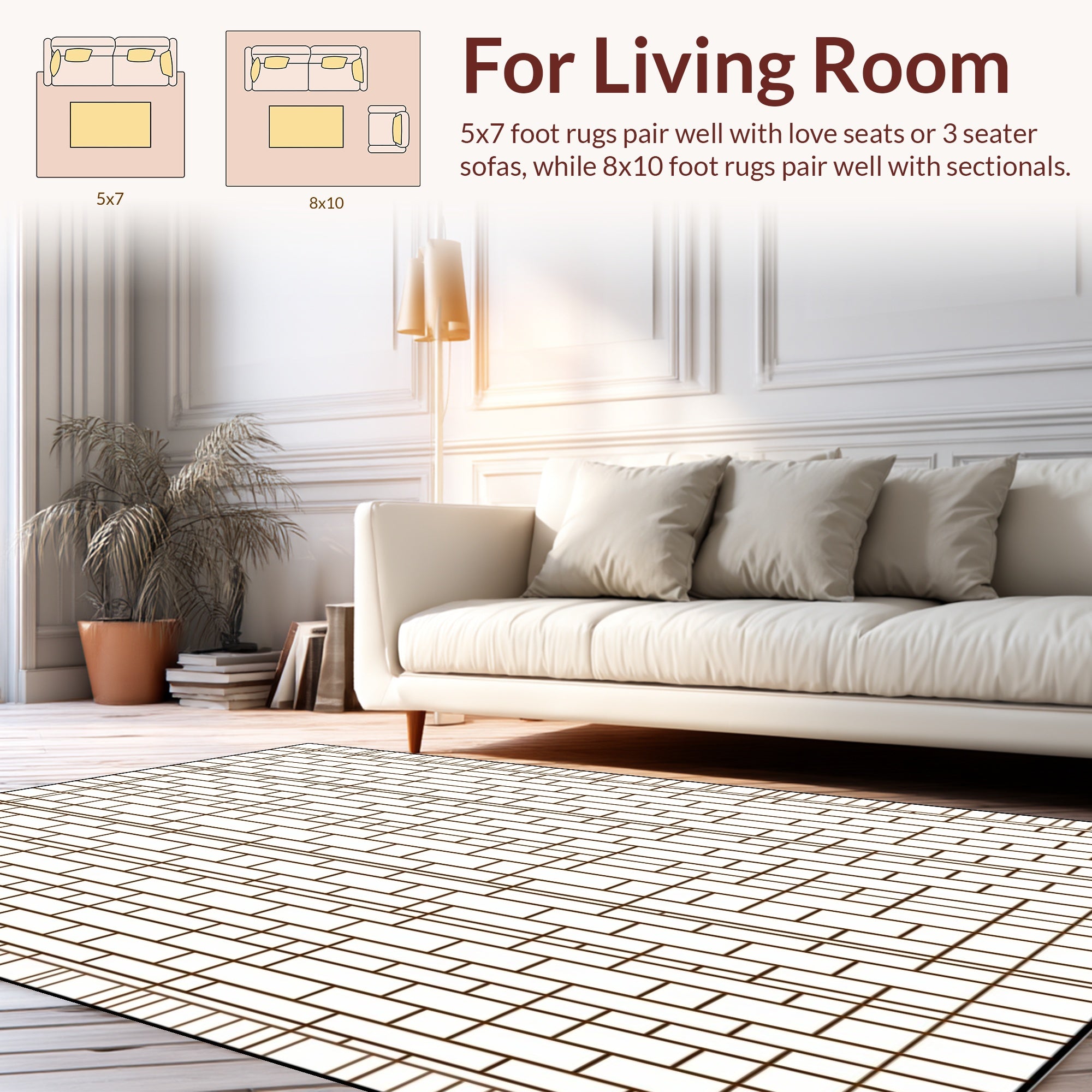 Vertical Geometric Pattern Rectangle Rug