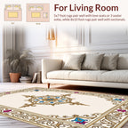 Ornate Gold Floral Centerpiece Rug