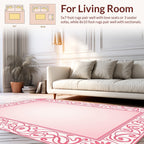 Art Nouveau Floral Swirl Border Design Rug