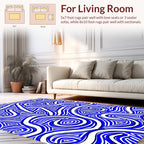 Blue White Swirling Abstract Pattern Rug