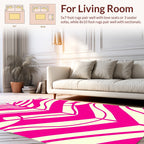 Bold Pink Cream Zebra Strips Rug