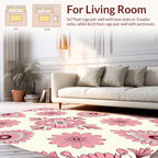 Pink Floral Symmetry Pattern Rug