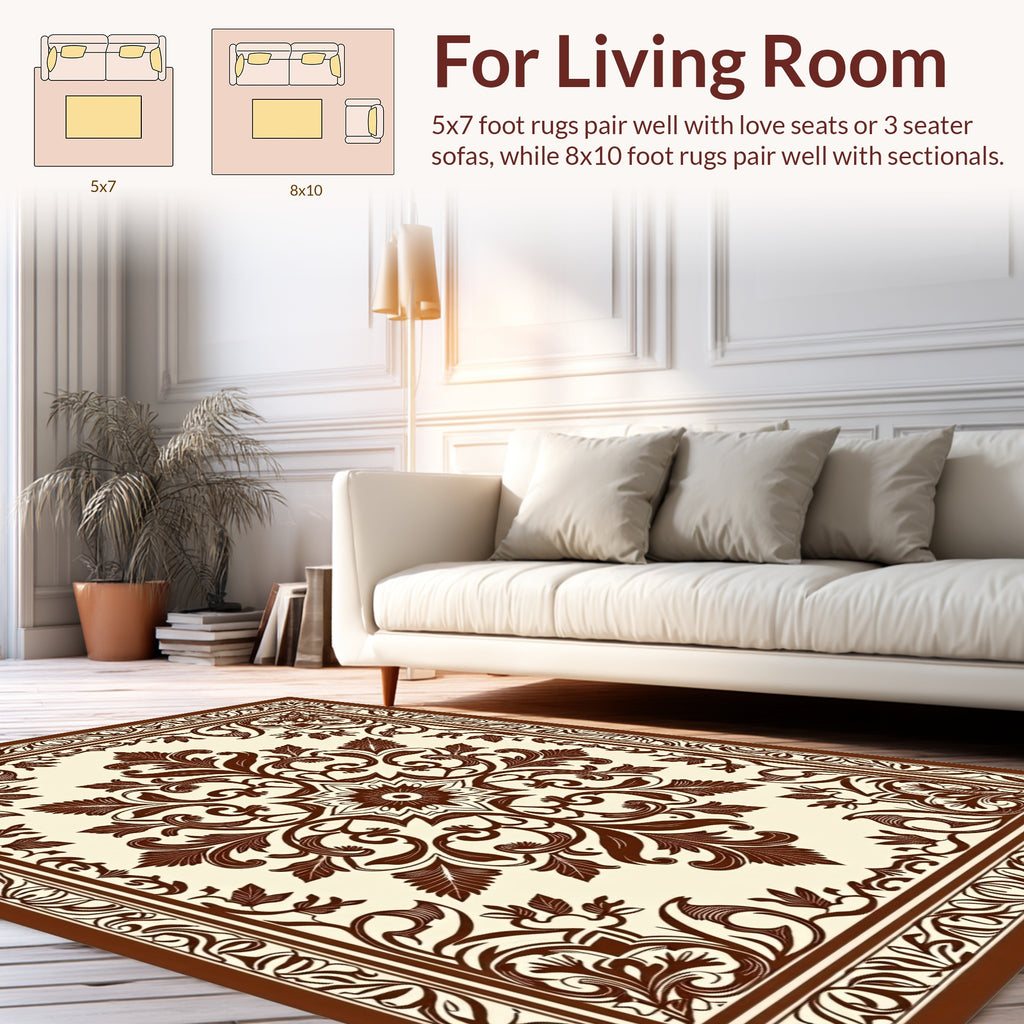 Vintage Floral Medallion Pattern Rug