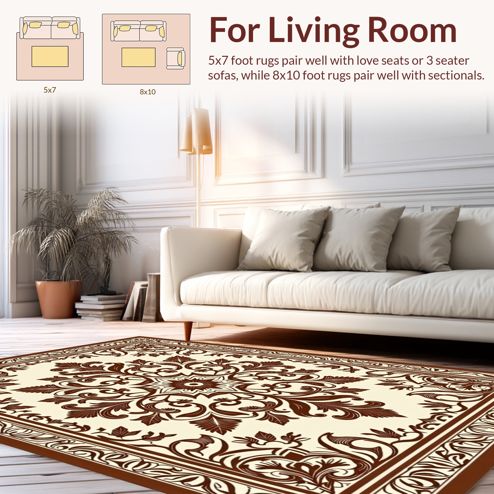 Vintage Floral Medallion Pattern Rug