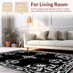 Classic White Floral Intricate Scroll Rug