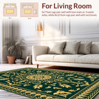 Elegant Gold Floral Patterned Rug