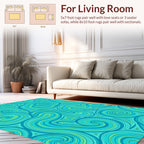 Aqua Swirl Pattern Rug