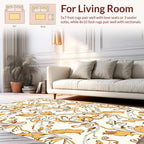 Organic Vine Golden Leaf Pattern Rug