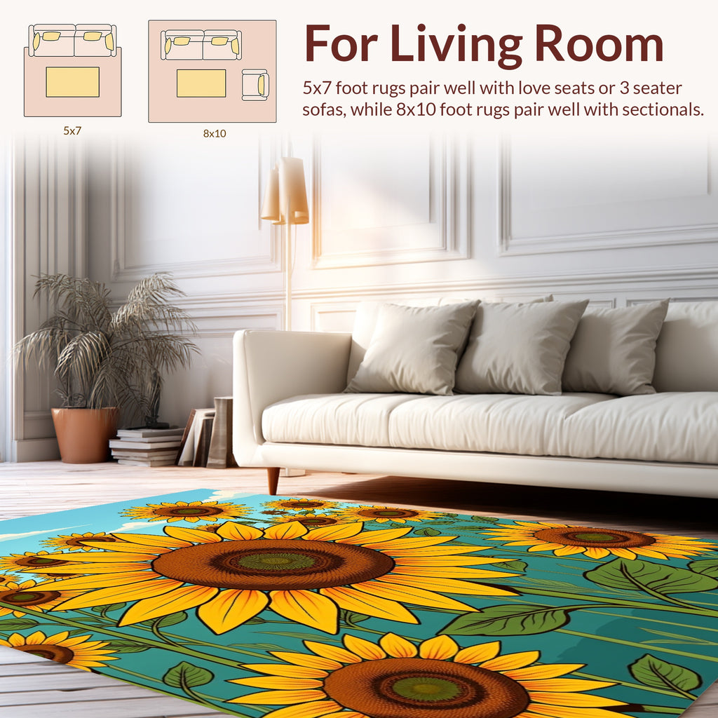 Fields Of Sun Yellow Bloom Rug
