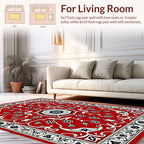 Intricate Red Floral Medallion Rug