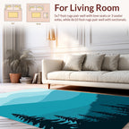 Layered Mountain Silhouette Woodland Vista Rug