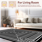 Black White Illusion Geometric Design Rug