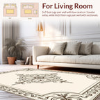 Elegant Floral Medallion Border Rug