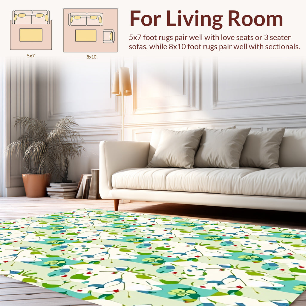Abstract Floral Art Nouveau Pattern Rug