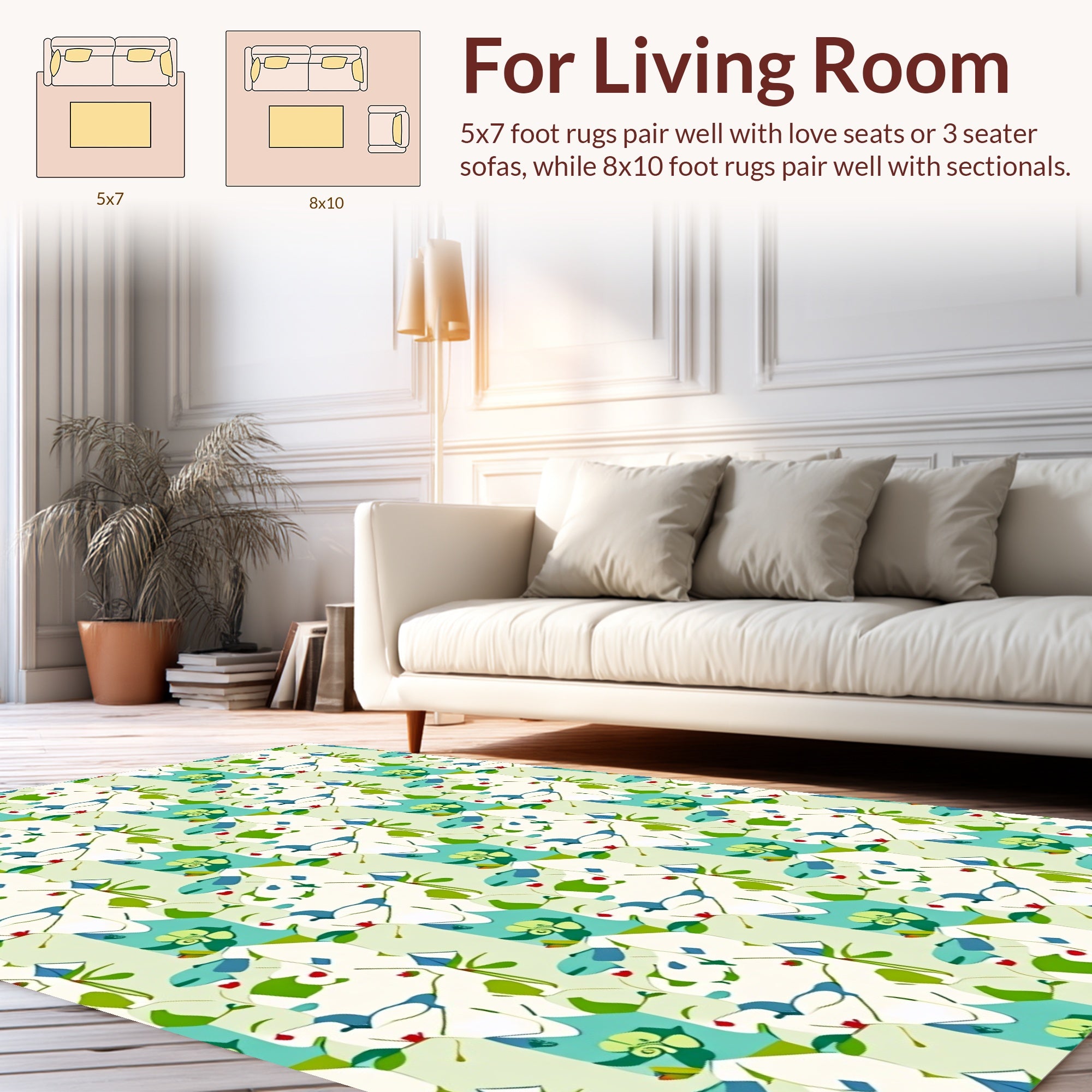 Abstract Floral Art Nouveau Pattern Rug
