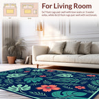Tropical Leaf Flower Pattern Rug