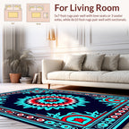 Bold Geometric Medallion With Border Rug