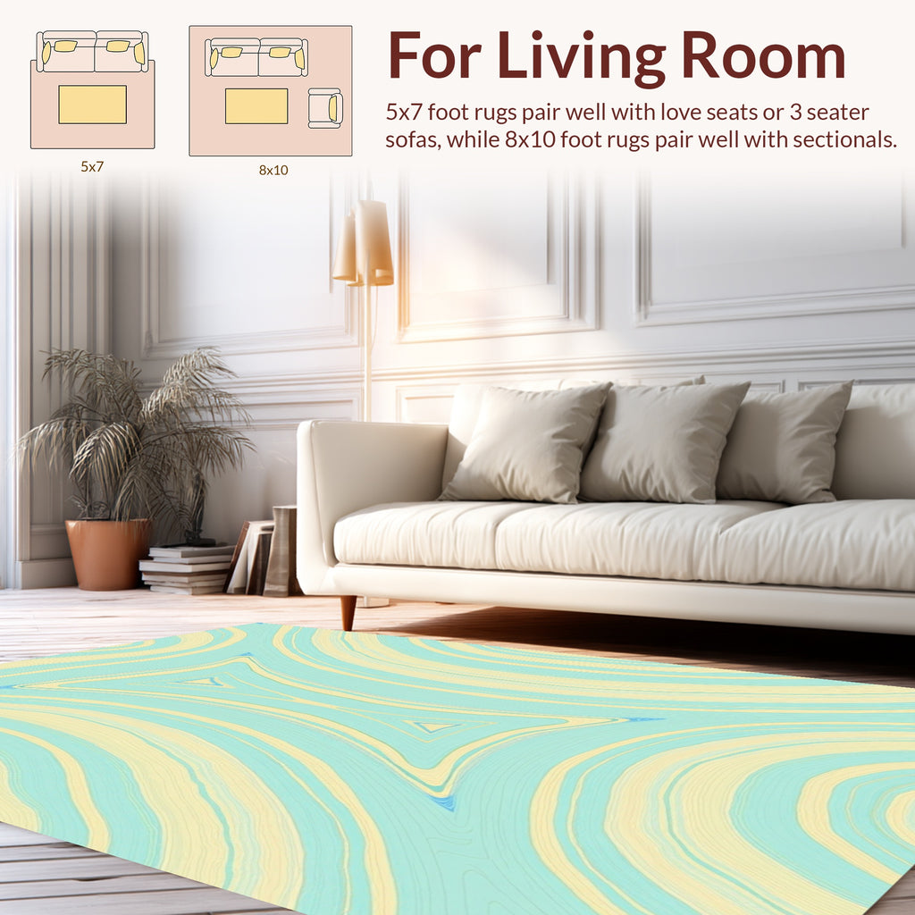 Pastel Swirl Abstract Design Rug