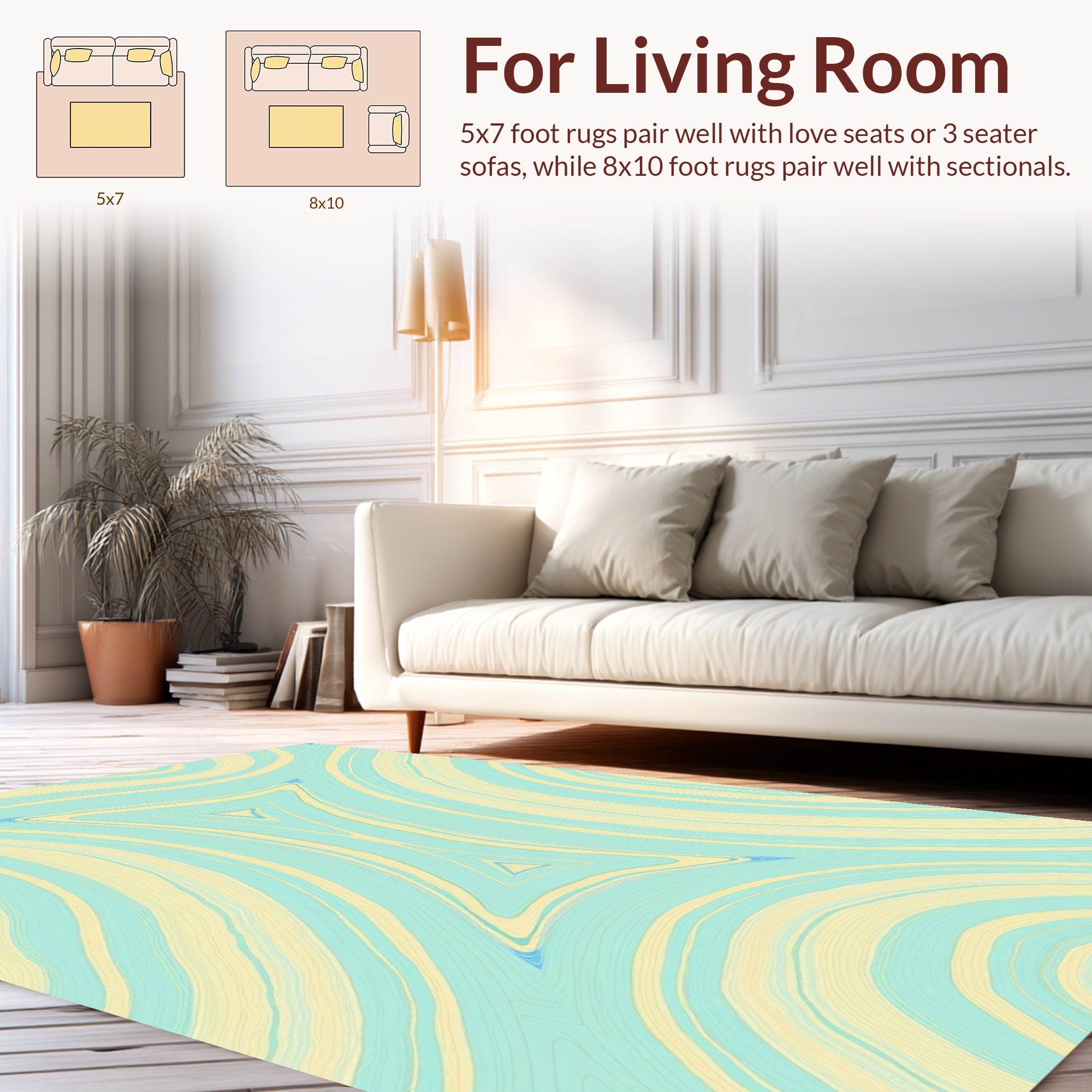 Pastel Swirl Abstract Design Rug