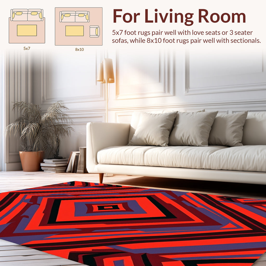Bold Geometric Diamond Pattern Rug