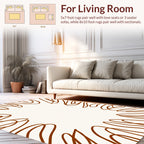 Abstract Brown Line Burst Design Rug