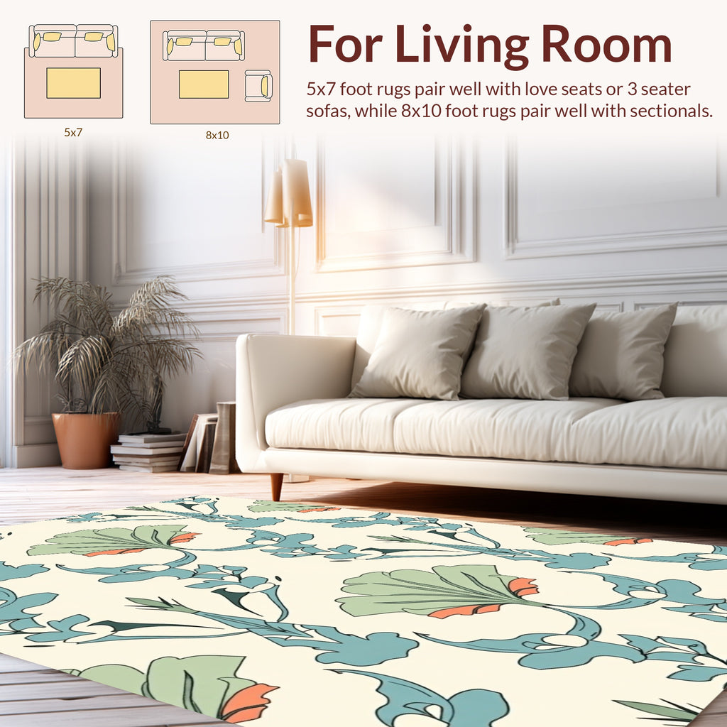 Ornate Floral Patterned Tones Rug