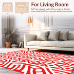 Abstract Red Symmetry Design Rug