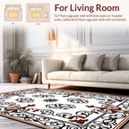 Ornate Floral Scroll Pattern Rug