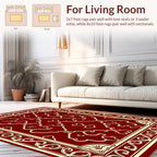 Regal Heart Motif Decorative Floral Rug