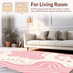 Soft Pink Abstract Organic Lines Rug