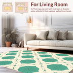 Teal Starburst Geometric Diamond Pattern Rug