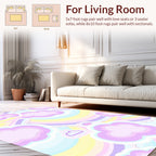 Pastel Cloud Rainbow With Scalloped Trim Rug