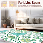 Teal Green Floral Vine Pattern Rug