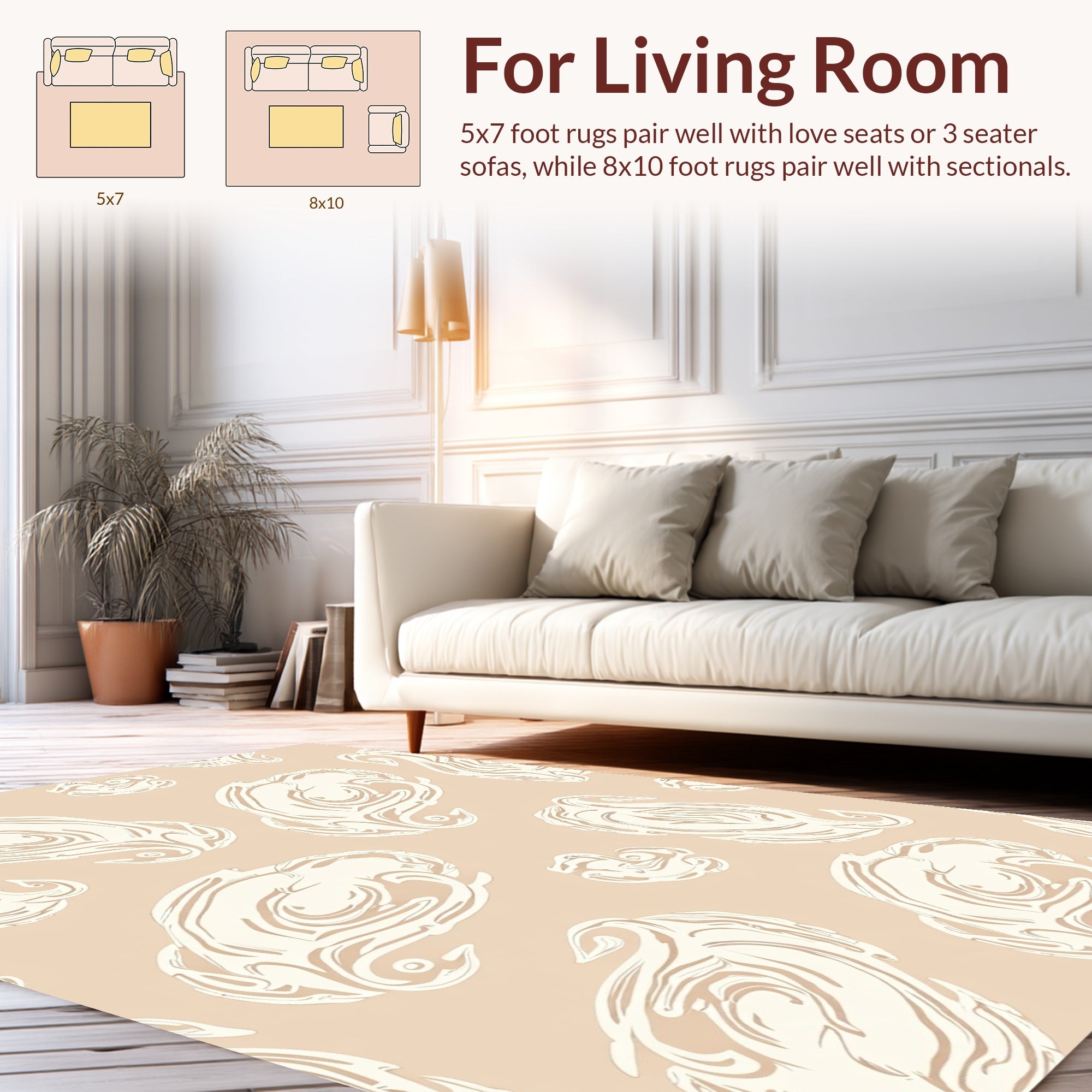 Abstract Organic Swirl Pattern Rug