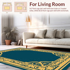 Ornate Gold Floral Border Rug