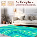 Oceanic Wave Patterned Abstract Design Rug