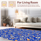 Blue Floral Cream Orange Fields Rug