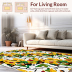 Bold Tropical Floral Pattern Rug