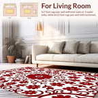 Rich Red Floral Vine Pattern Rug