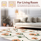 Orange Daisy Vines Pattern Rug