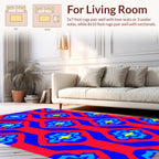 Vibrant Abstract Floral Geometric Design Rug