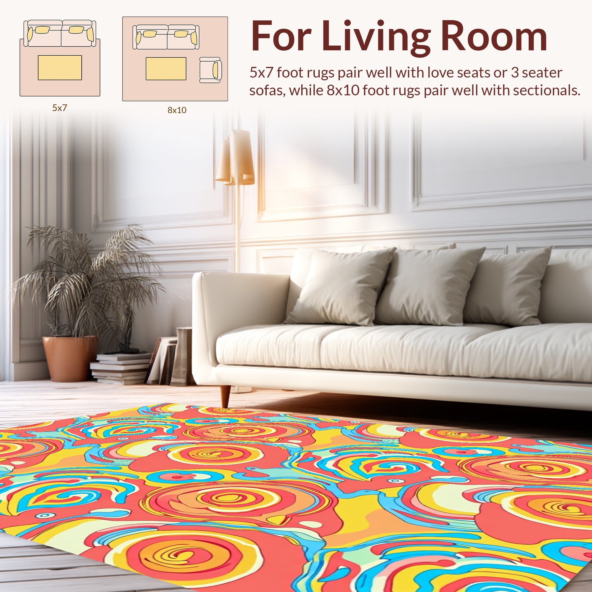 Funky Swirls Pattern Art Rug