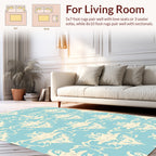 Pale Yellow Floral Damask Pattern Rug