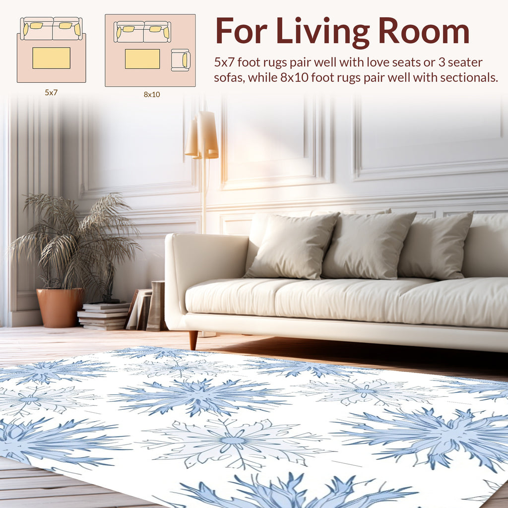 Winter Snowflake Pattern Rug