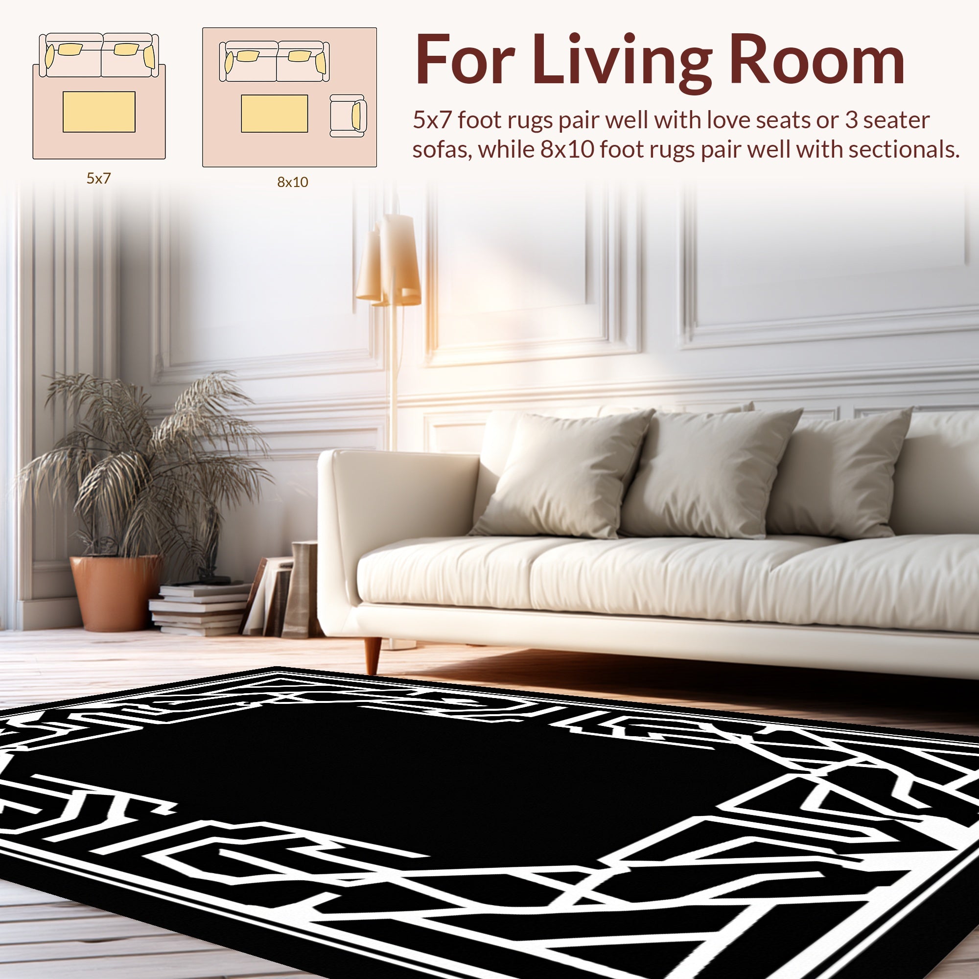 Geometric Abstract Linear Motif Design Rug
