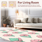 Pastel Floral Pattern Designer Rug