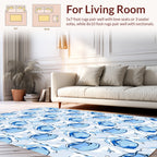 Abstract Blue Cloud Pattern Design Rug